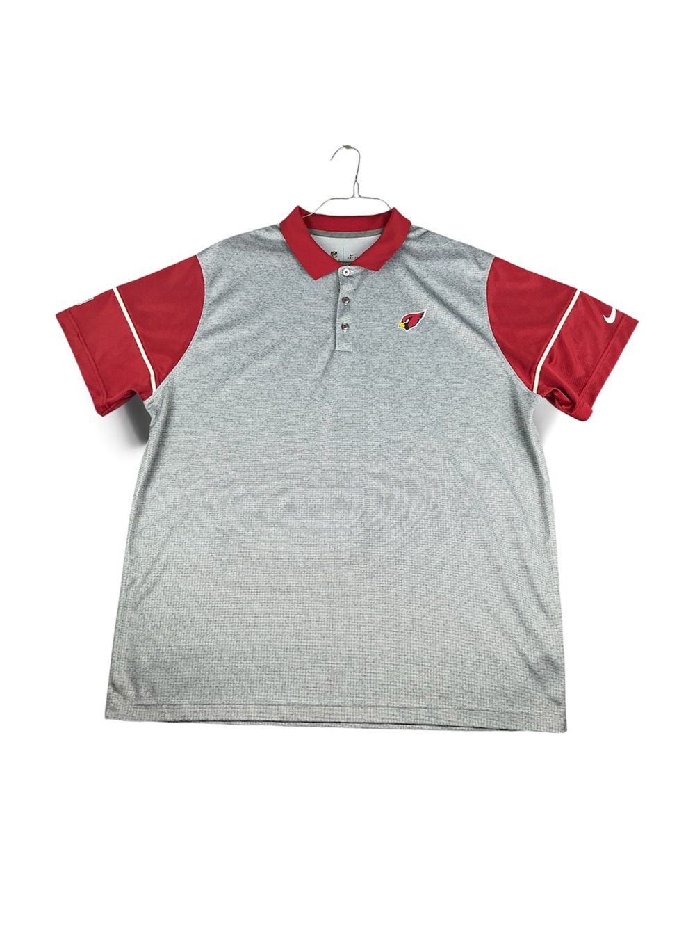 Nike NFL On-Field Arizona Cardinals Dri-FIT Polo Shirt Gray Red Sz XXL